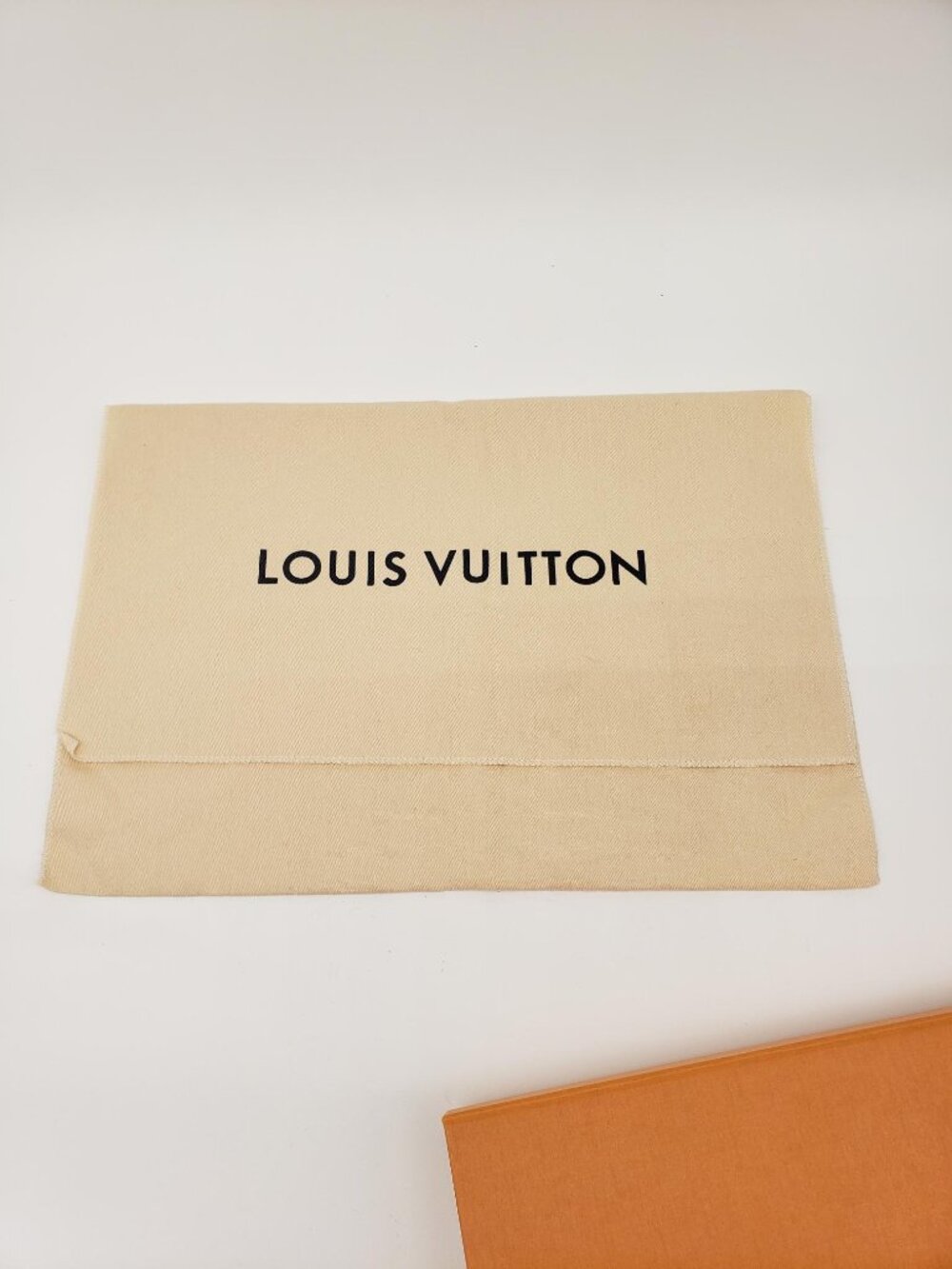 Authentic Louis Vuitton Orange Gift Box with Dust Bag & Blue Ribbon - Picture 6 of 16